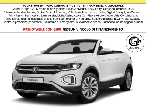 Volkswagen T-Roc Cabriolet 1.0 tsi Style 115cv - Immagine 1