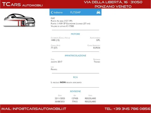 Fiat Punto 5p 1.4 easypower Lounge Gpl E6 - Immagine 12