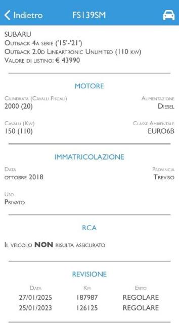 Subaru Outback V 2015 OUTBACK AUTOMATICA 3 ANNI GARANZIA TOP - Immagine 10
